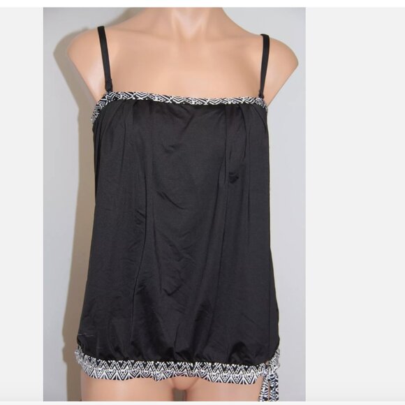 24th & Ocean Other - NWT 24th & Ocean by VM Swimsuit Tankini Top Bandeau Tank Black